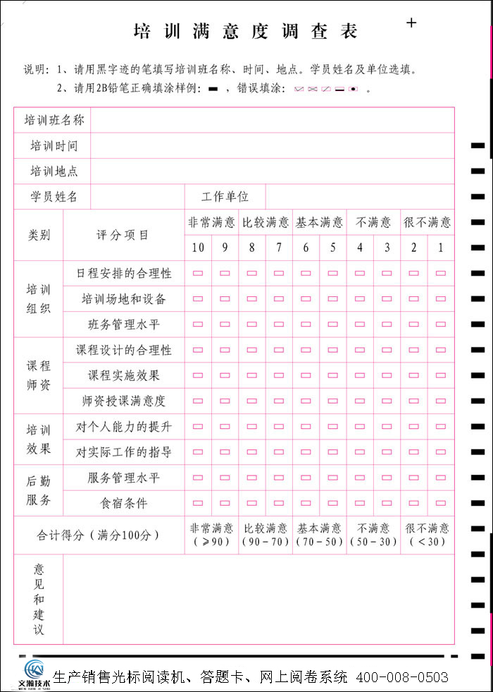 培訓(xùn)滿意度調(diào)查表